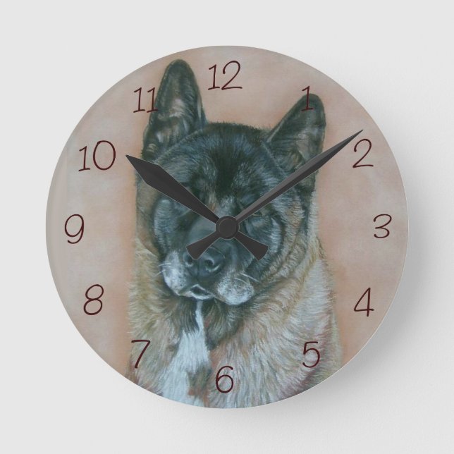 realistisches Porträtgemälde von schwarzem Gesicht Runde Wanduhr (Vorderseite)