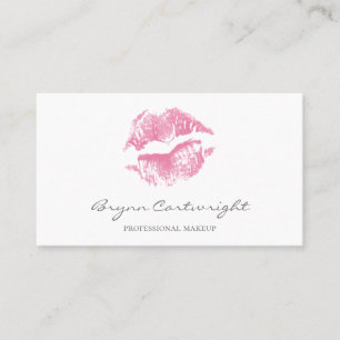 Realistisches Rosa Kiss Drucklips Makeup Visitenkarte
