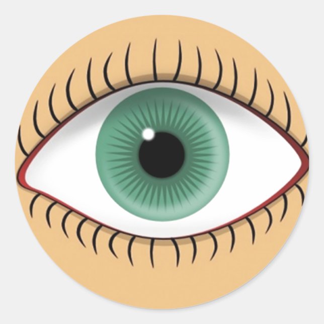 Realistisches, sonniges menschliches Auge Runder Aufkleber (Vorderseite)