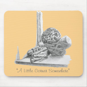 Realistisches Stillleben Kunstbild von Muscheln Mousepad
