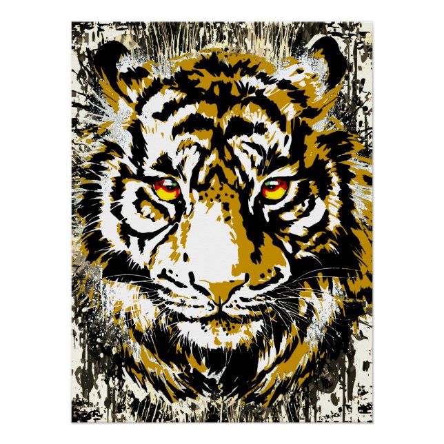 Realistisches Tiger-Poster-Glossar - Cooler Tiger  Poster (Vorderseite)