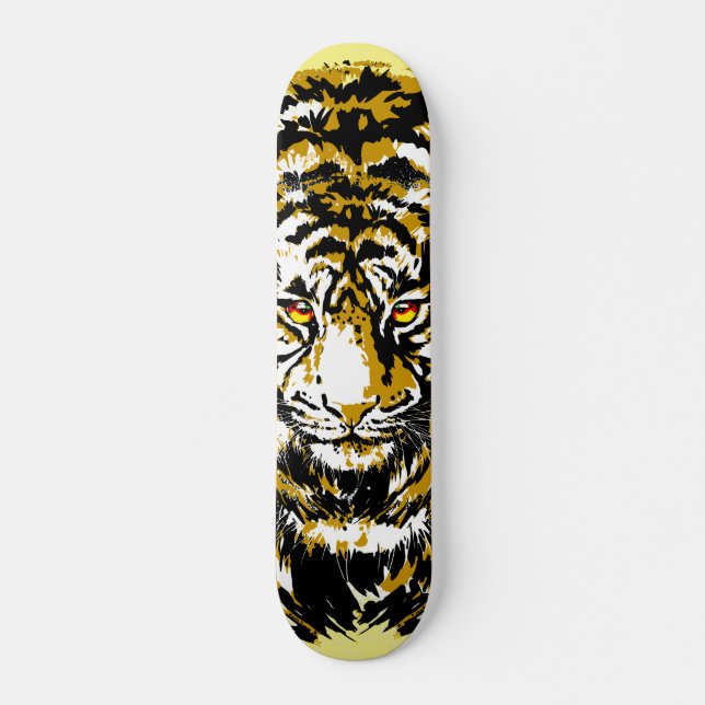 Realistisches Tiger-Skateboard - Tiger Head Zeichn Skateboard (Vorne)