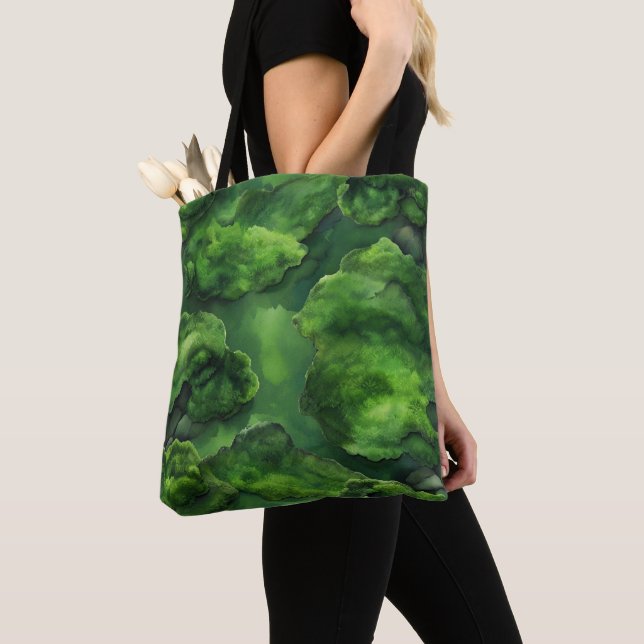 Realistisches und Abstraktes Green Moss natürliche Tasche (Von Nahem)