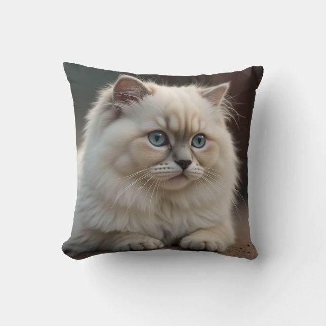 Realistisches und niedliches Katzenpolster Kissen (Vorderseite)