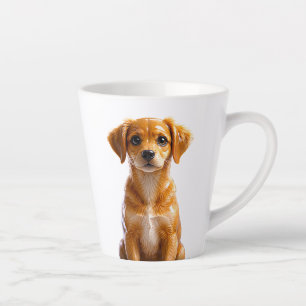 Realistisches Welpen-Porträt Kunst Milchtasse