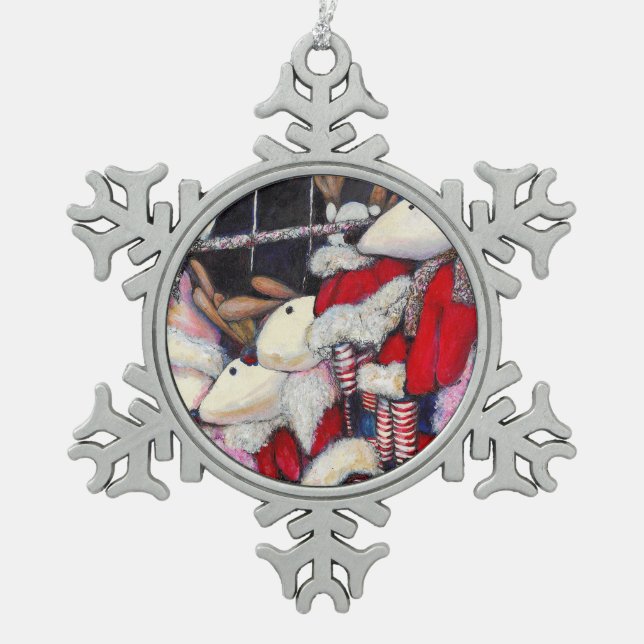 Realität im Urlaub Schneeflocken Zinn-Ornament (Vorderseite)