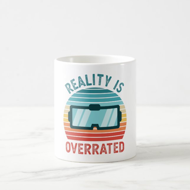 Realität überbewertet Virtual VR Geschenk Funny Kaffeetasse (Mittel)