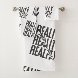 Realitätscheck-Typografie Modern Minimalistisch Badhandtuch Set