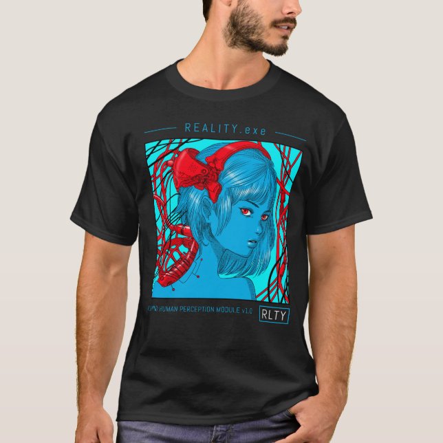 REALITY.exe Cyberpunk aesthetic T-shirt (Vorderseite)