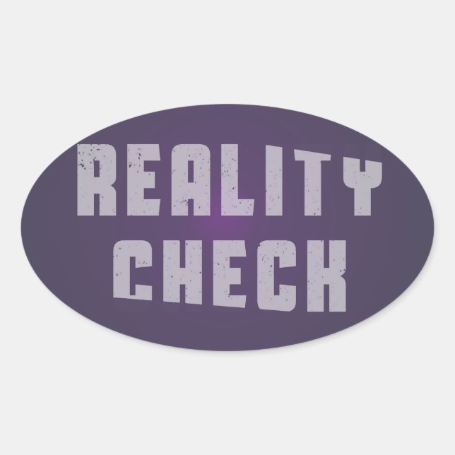 Reality-Karo Ovaler Aufkleber (Vorderseite)