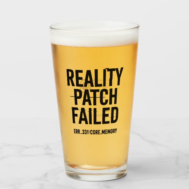 Reality Patch Versagt - Glitched Typografie Glas (Vorne (Gefüllt))