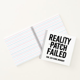 Reality Patch Versagt - Glitched Typografie Notizbuch