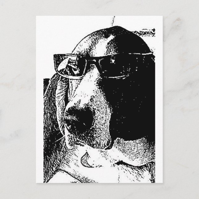 REally cooler Basset-Hund Postkarte (Vorderseite)