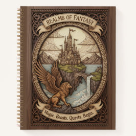 Realms of Fantasy Griffin Castle Wood Carved Notizbuch