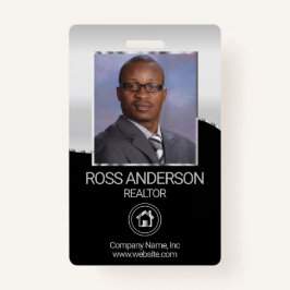 Realtor Agent in Schwarz und Silber Ausweis