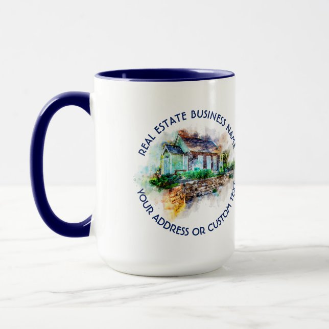 Realtor-Agent-wirkliche Anwesen-Agentur und Tasse (Links)