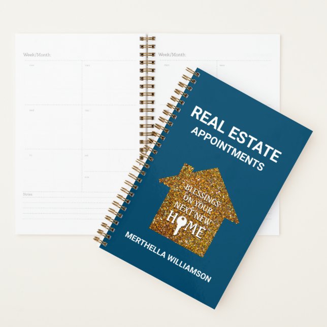 REALTOR Aquamariner Glitzer REAL ANWESEN Ernennung Planer (Anzeige)