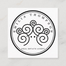 Realtor-Branding mit Briefmarke Quadratische Visitenkarte