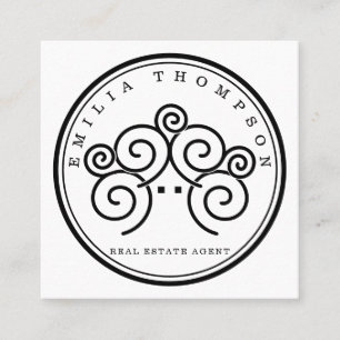 Realtor-Branding mit Briefmarke Quadratische Visitenkarte