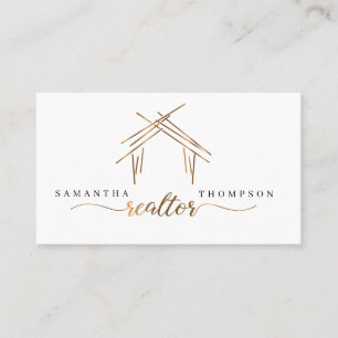 Realtor-Branding mit Haus in Gold-Visitenkarte Visitenkarte