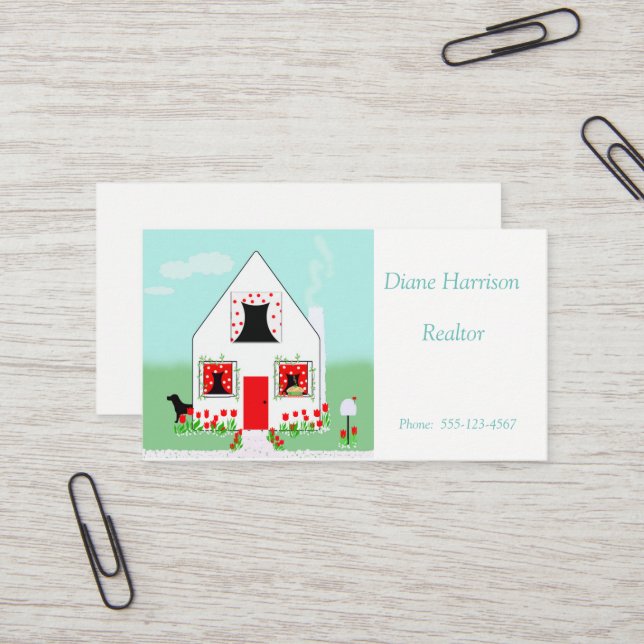 Realtor Business Card Visitenkarte (Vorderseite/Rückseite Beispiel)