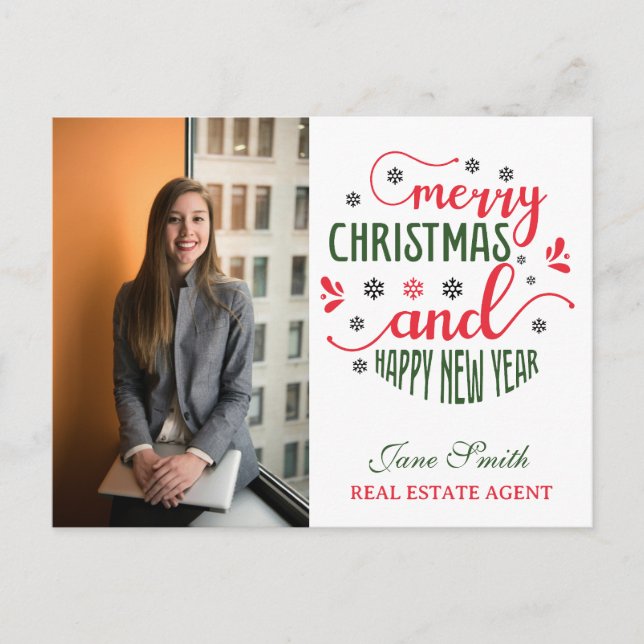 Realtor Christmas Feiertagspostkarte (Vorderseite)