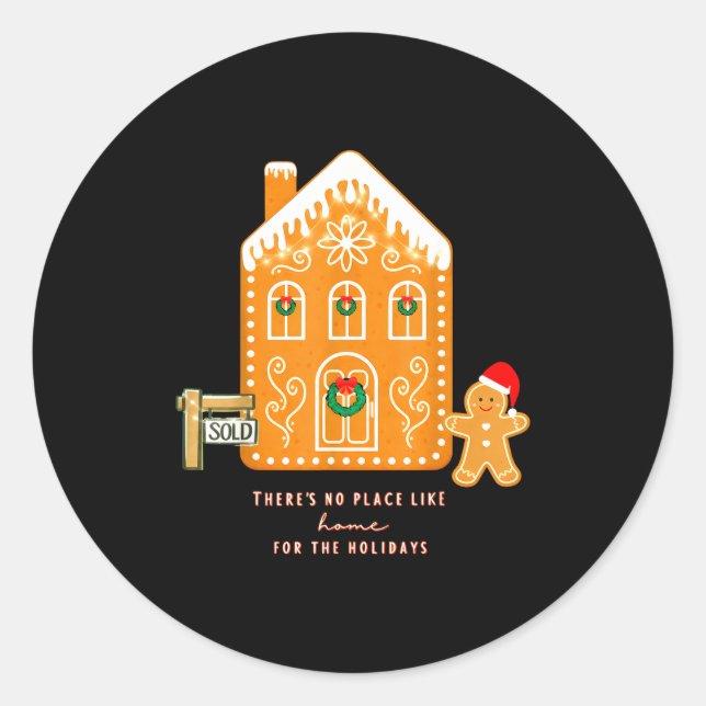 Realtor Christmas Funny Realtor Holiday Gingerbrea Runder Aufkleber (Vorderseite)