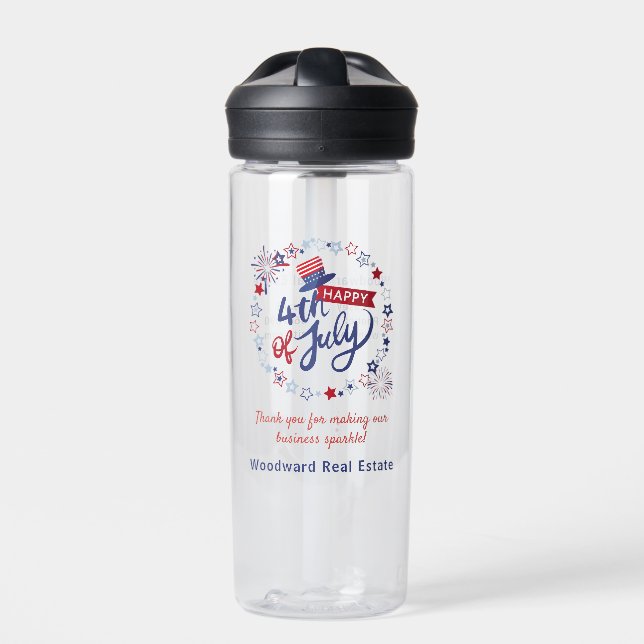 Realtor Danke | Sommer Patriotic 4. Juli Trinkflasche (Vorderseite)
