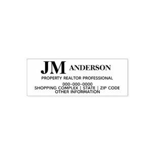 Realtor-Eigenschaft berufliche Monogrammadresse Permastempel