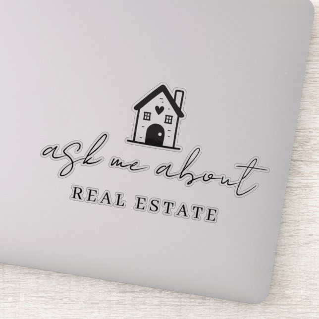 Realtor Fragte mir über echte Anwesen-Werbung Aufkleber (Detail)