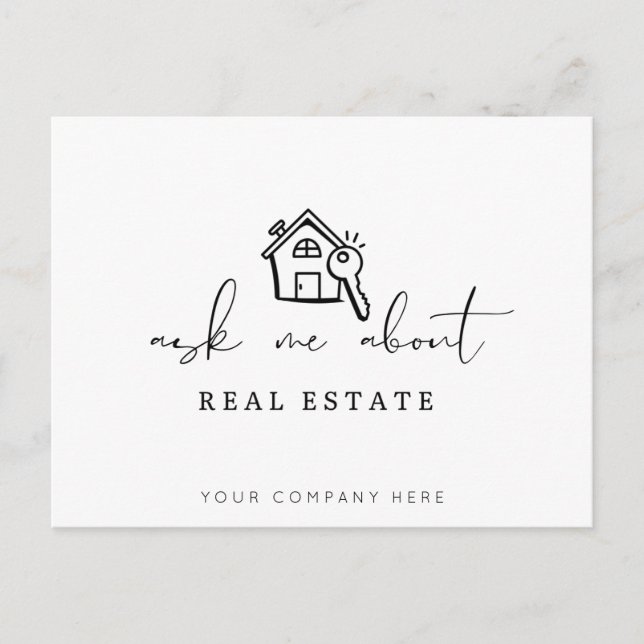 Realtor Fragte mir über echtes Anwesen Postkarte (Vorderseite)