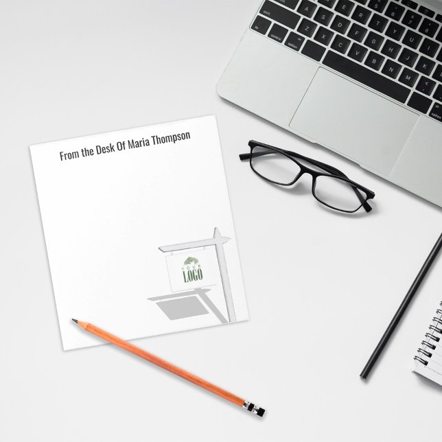 Realtor Fügen Sie Ihr Logo einfach Business hinzu Notizblock (Real Estate Add Your Logo Custom Notepad)