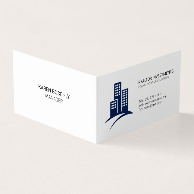 Realtor | Gebäude | Immobilienagentur Visitenkarten (Vorderseite)
