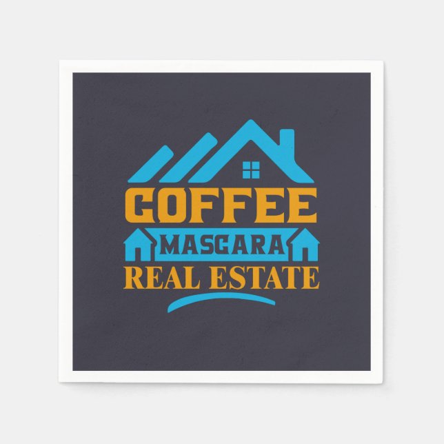 Realtor Gift | Coffee Mascara Real Anwesen Serviette (Vorderseite)