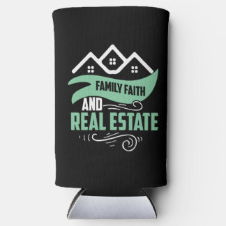 Realtor Gift | Familienglauben und echtes Anwesen Selters Dosenkühler