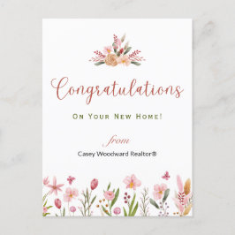 Realtor Glückwunsch Personalisierte Blume Postkarte