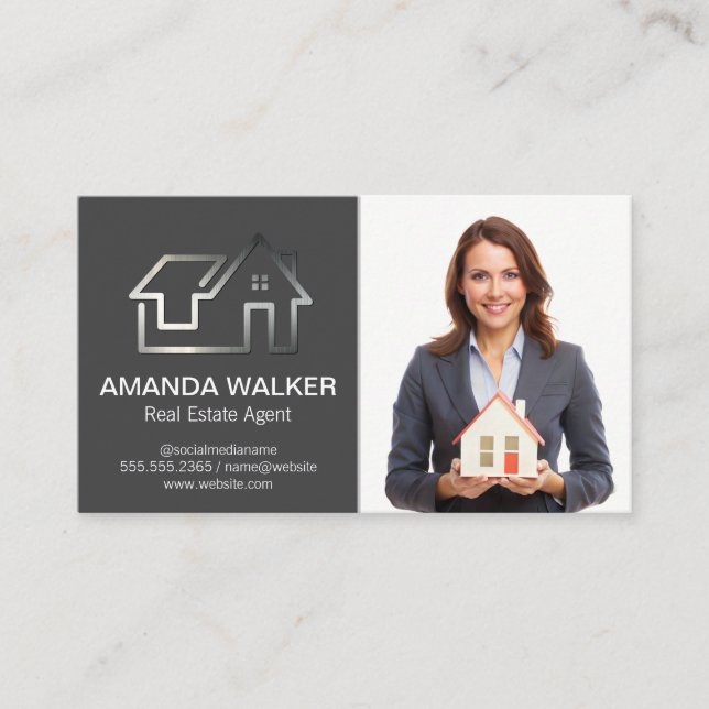 Realtor Holding House | Logo für Wohnungen Visitenkarte (Vorderseite)
