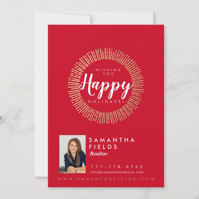 Realtor Holidays Weihnachten Postcard Modern Minim (Vorderseite)