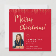 Realtor Holidays Weihnachten Postcard Modern Minim