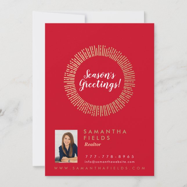 Realtor Holidays Weihnachten Postcard Modern Minim (Vorderseite)