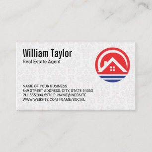 Realtor House Logo Red Blue Design Visitenkarte
