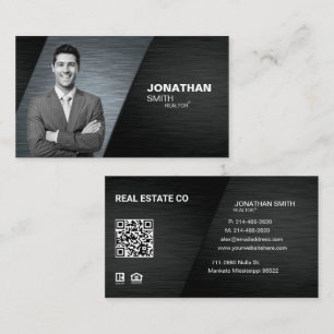 Realtor, Immobilieninvestor, Black Metallic Visitenkarte
