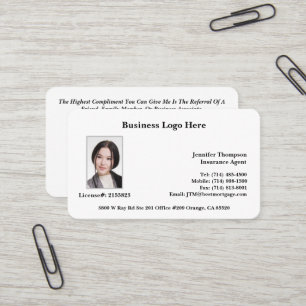 Realtor, Kreditoberater, Versicherungs-Visitenkart Visitenkarte