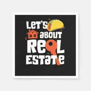 Realtor Lasse Taco über reales Anwesen Serviette