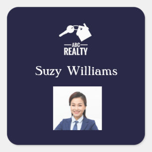 Realtor-Logo und Foto-Platz Quadratischer Aufkleber