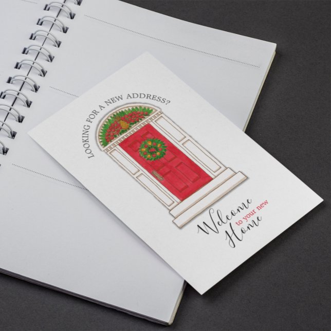 Realtor Marketing Begrüßung Zuhause Red Door Anana Ankündigungspostkarte (Von Creator hochgeladen)