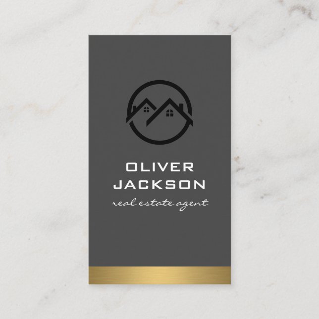 Realtor Metallic Trim Visitenkarte (Vorderseite)