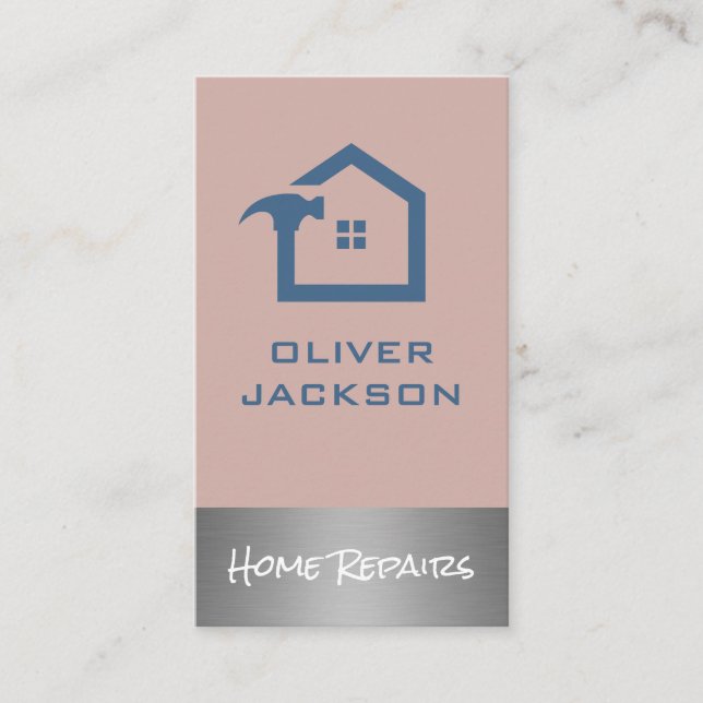 Realtor Metallic Trim | Zuhause Reparaturen Visitenkarte (Vorderseite)