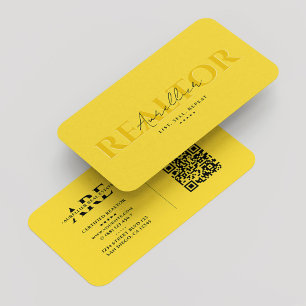 Realtor Monogram Real Anwesen Agent Yellow Modern Visitenkarte