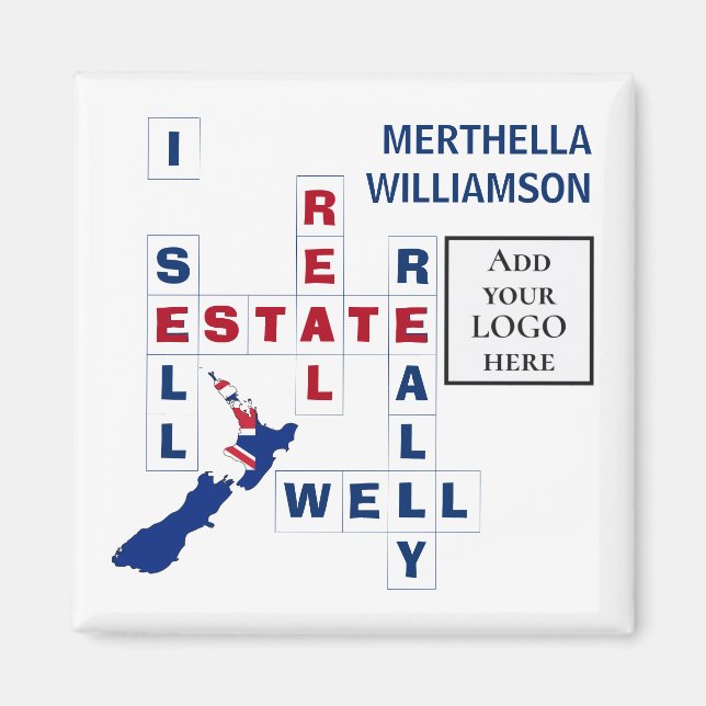 Realtor NEW ZEALAND Logo Real Anwesen Magnet (Vorne)